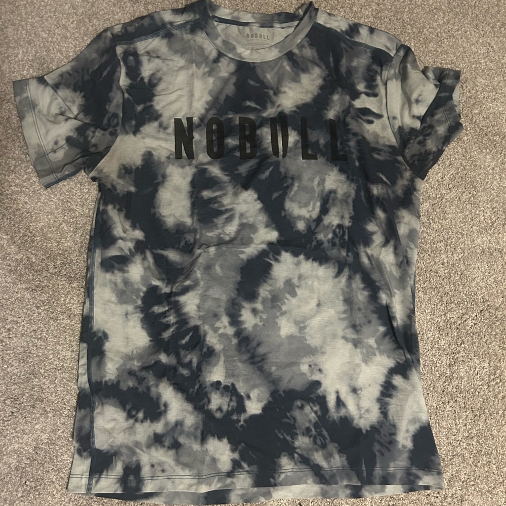 NOBULL Tie Dye T-shirt - Coastal Blue and White - Large